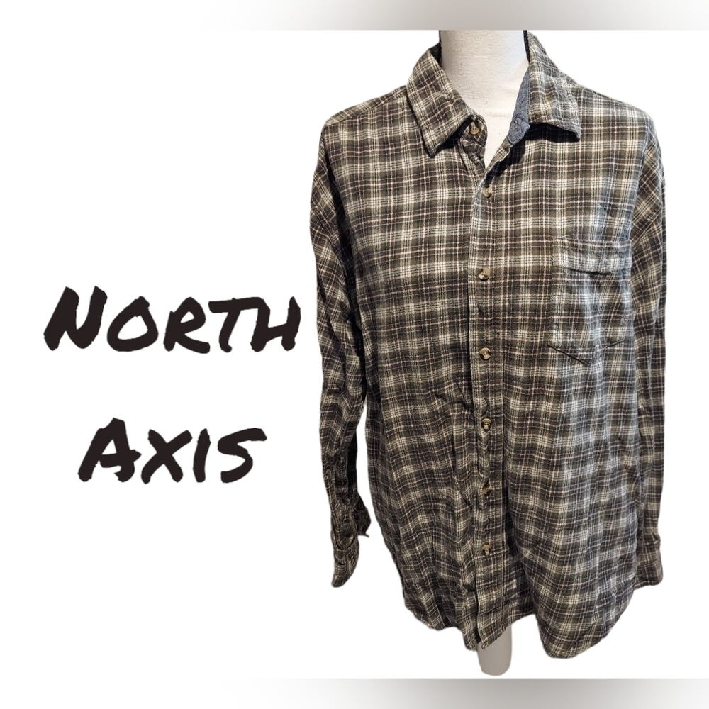 𝅺north Axis flannel shirt plaid mens size 2XL